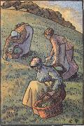 Lucien Pissarro Women herb gathering oil painting reproduction